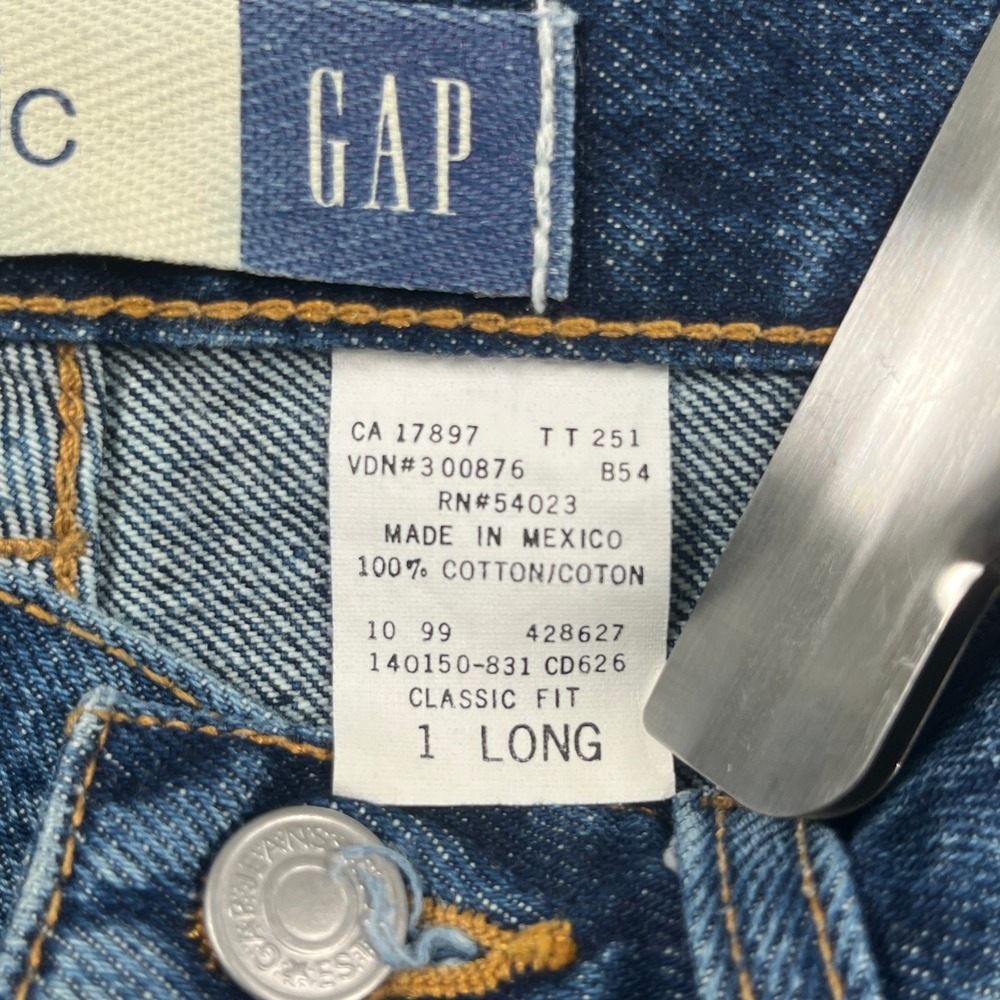 Vintage Gap Jeans Womens 1 Long Blue Excellent Classic Fit Straight Leg Denim - Picture 8 of 9